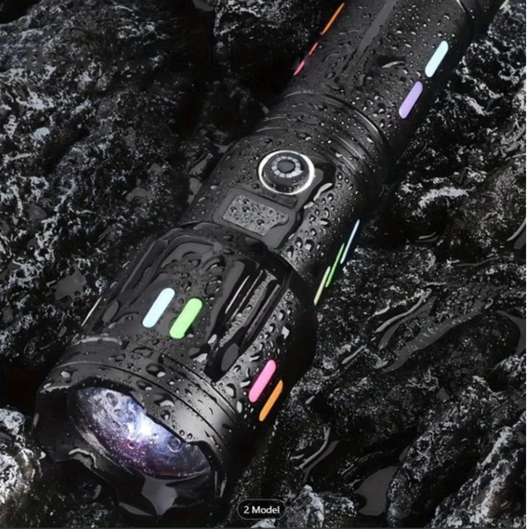 Rechargeable LED Flashlight – 9000 Lumens with USB-C Charging