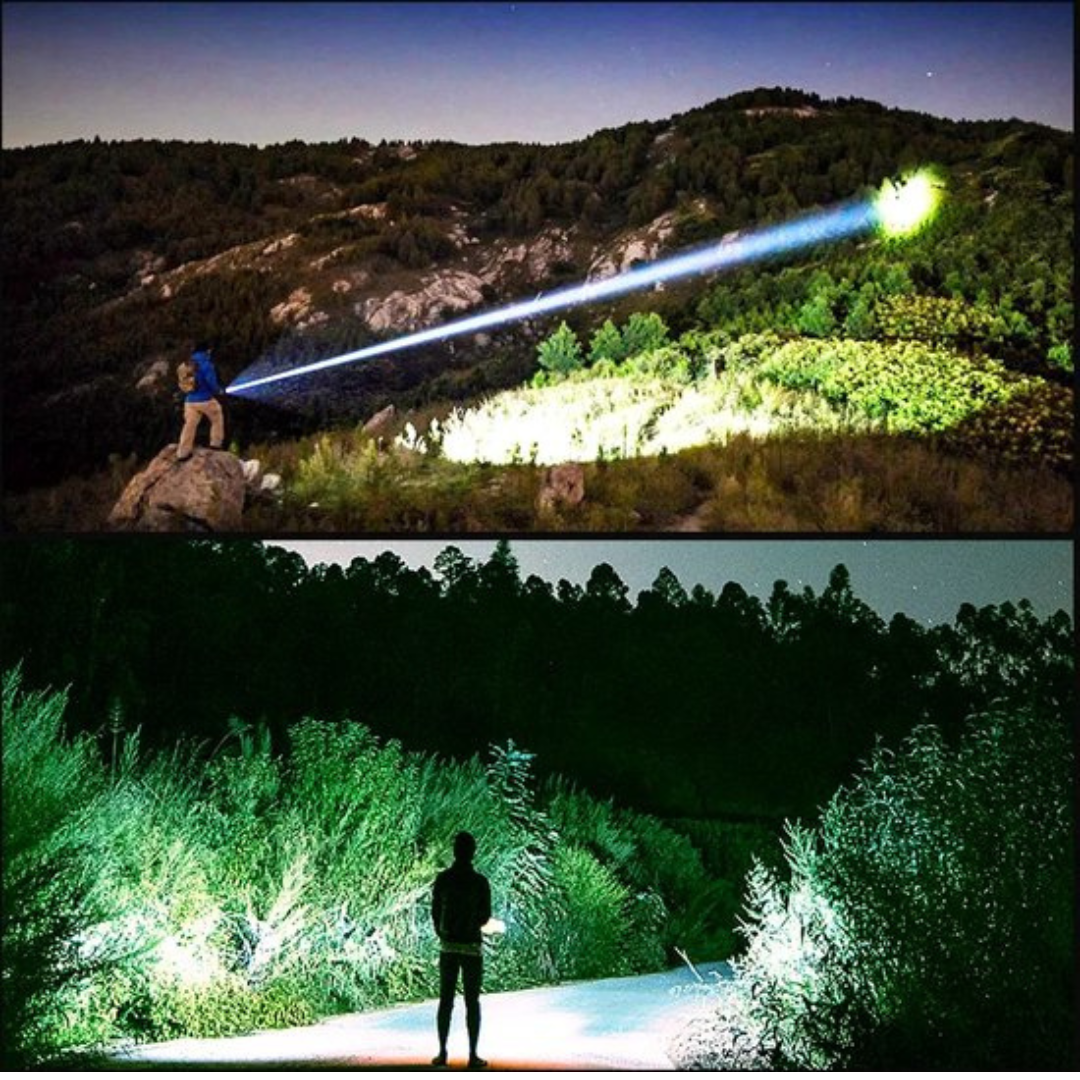 Rechargeable LED Flashlight – 9000 Lumens with USB-C Charging