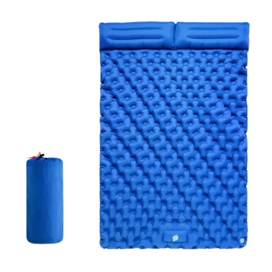Double Inflatable Mattress with Built-In Pillow Pump for Outdoor Use