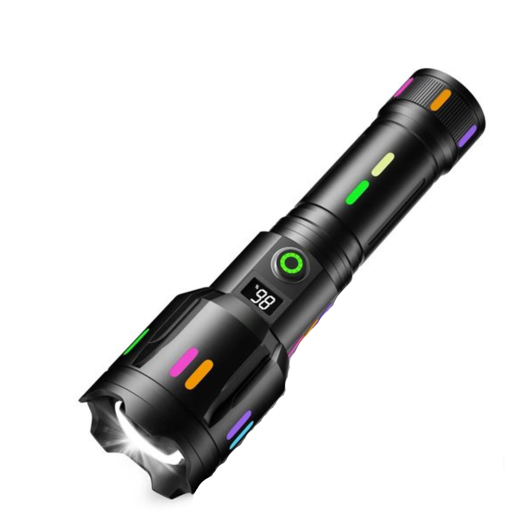 OutdoorzLand – High-Power LED Flashlight with 9000 Lumens and USB-C Rechargeable Battery